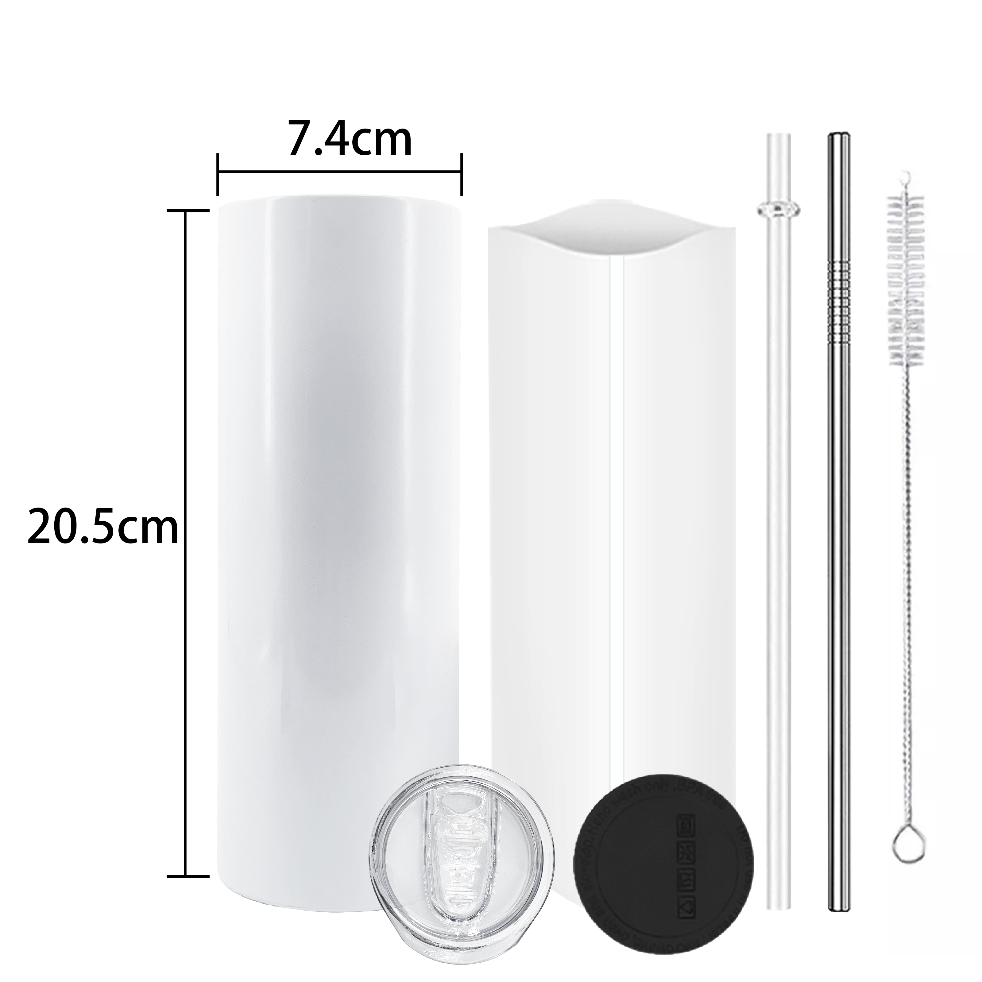 Tumblers Wholesale Bulk White 20Oz Skinny Stainless Steel Blank Sublimation Tumblers 20 Oz Straight Tumbler With Straw