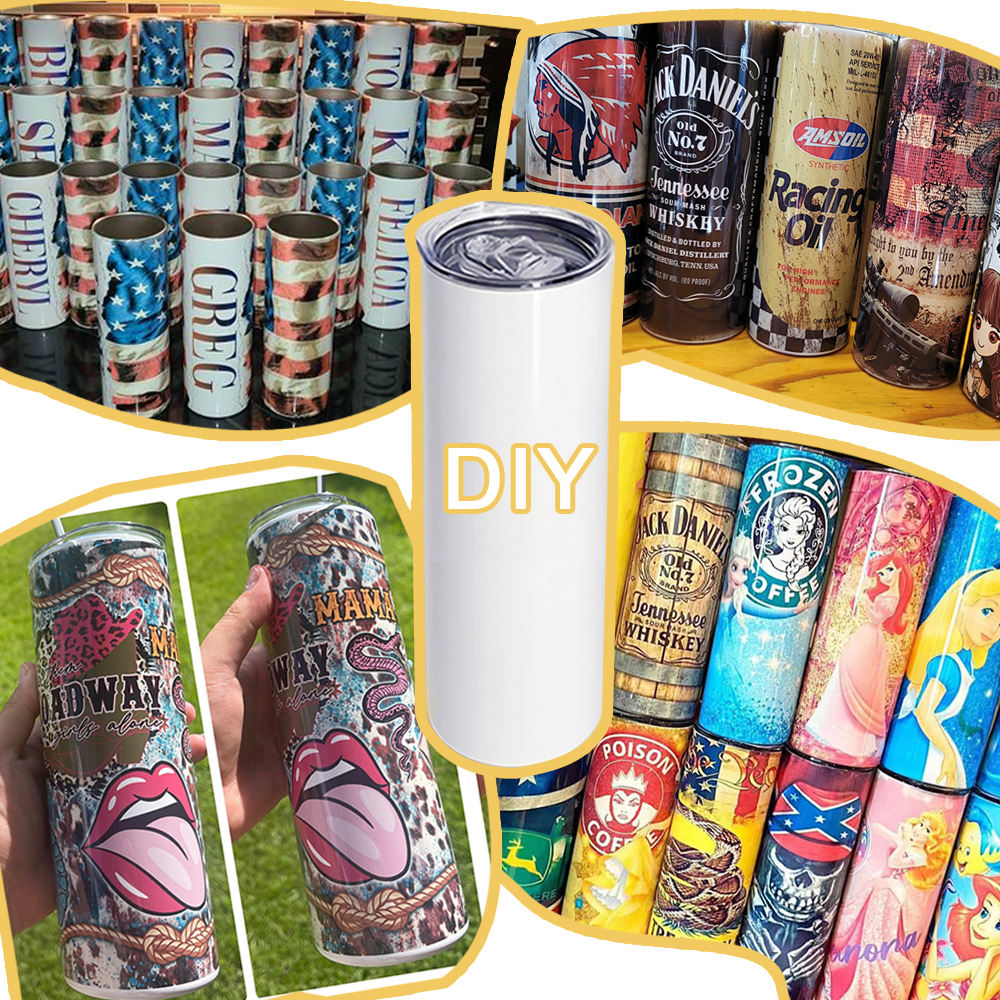 USA Warehouse RTS stainless steel double wall insulated 20oz sublimation blanks tumbler straight with slide lid and straw