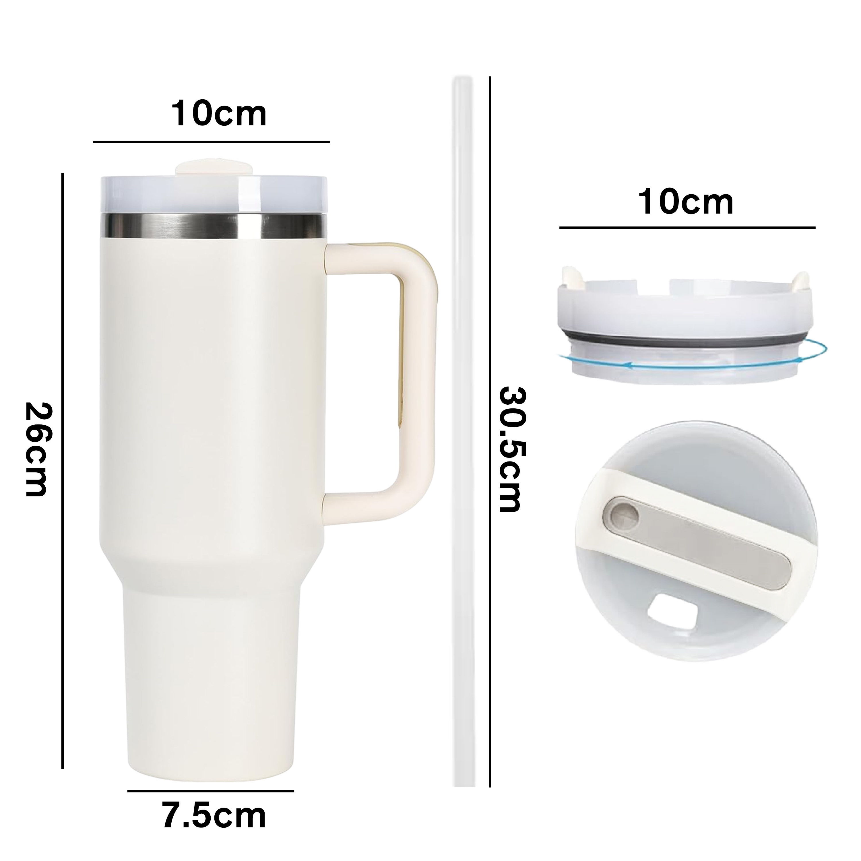 USA Warehouse Adventure Quencher H 2.0 Flowstate Stainless Steel 40oz Travel Coffee Mug Tumbler with Handle Lid and Straw