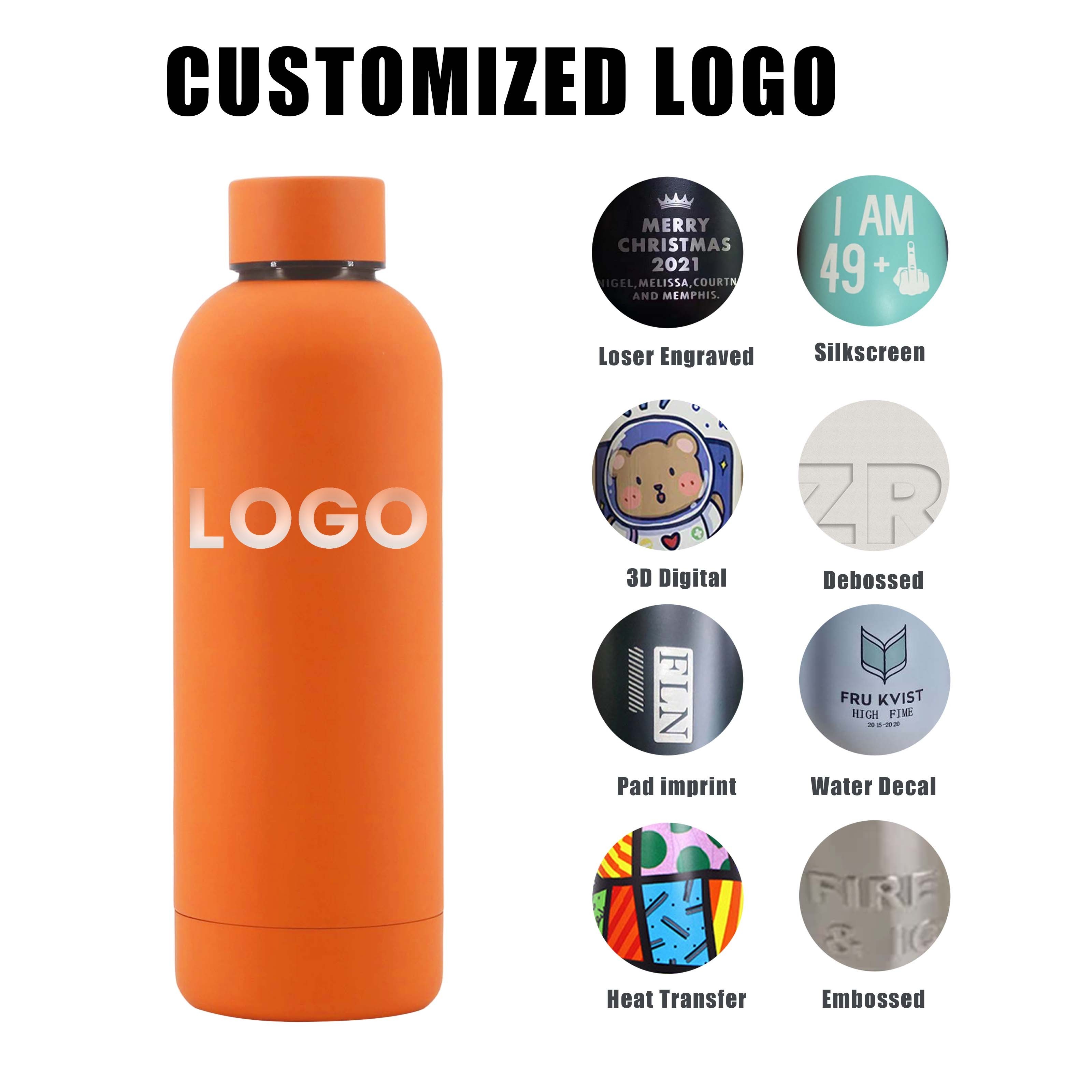 Factory Metal Gym Insulated Custom Water Bottles with Logo 500ml Double Wall vaccum Flask Stainless Steel Sports Water Bottle