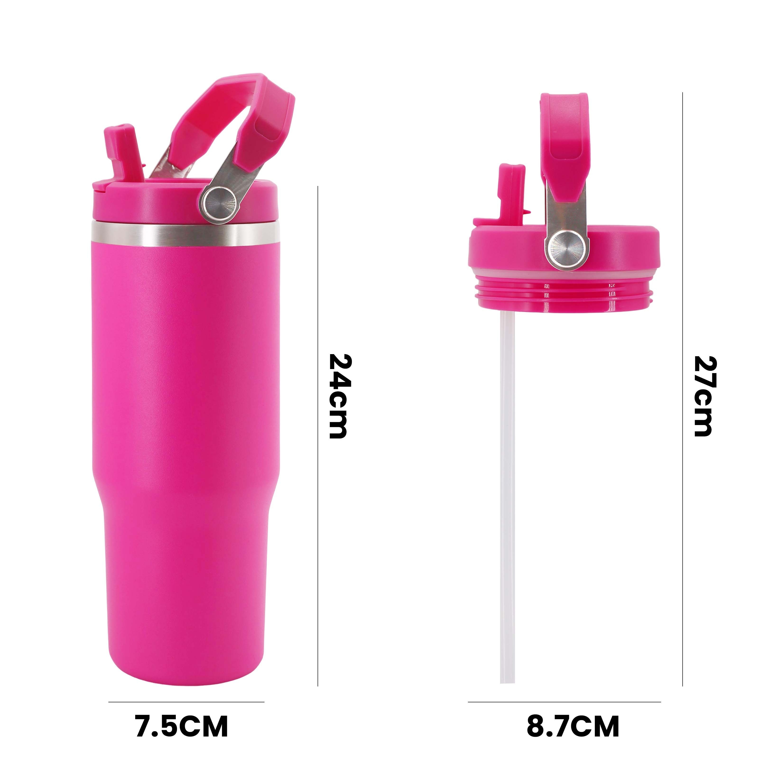 Tumblers Wholesale Bulk 30oz Stainless Steel Water Bottle 30oz Double Wall Leakproof Flip Straw Tumbler with Handle Straw