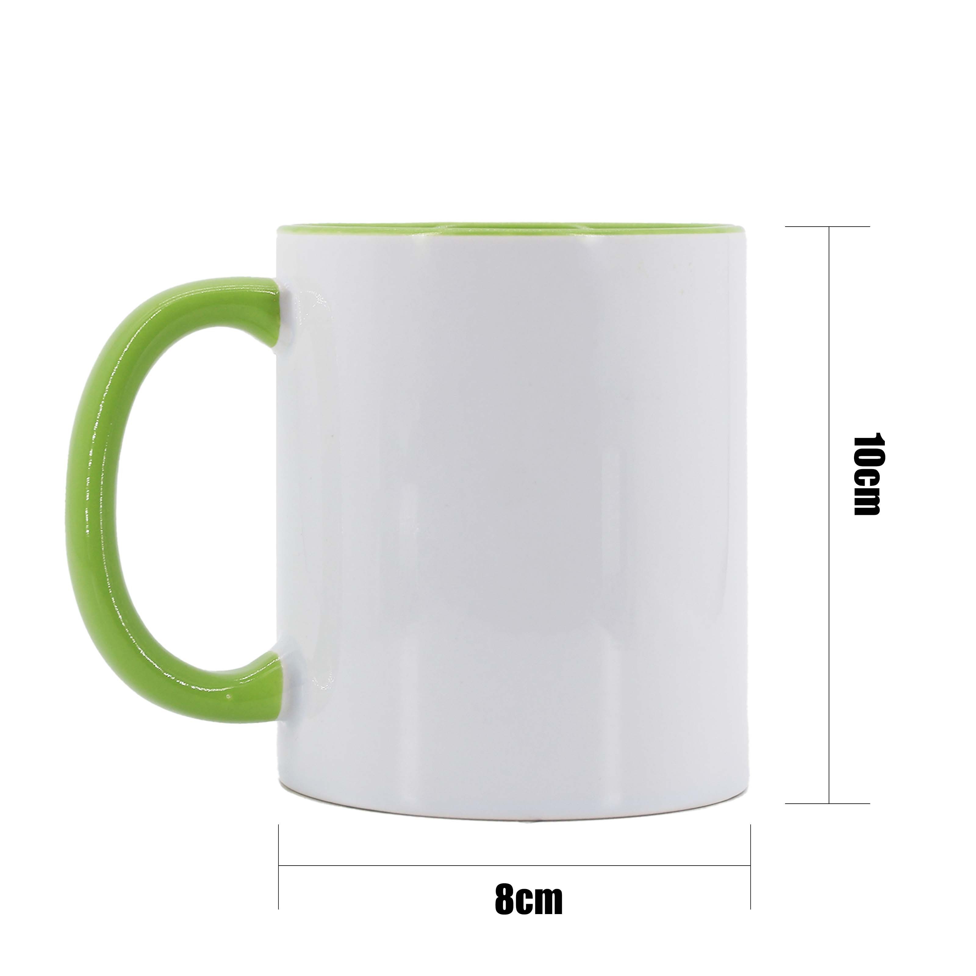 USA Warehouse Simple Porcelain Tea Coffee Cup Travel Mug 11oz White Sublimation Cups Custom Ceramic Mug with Colored Inner