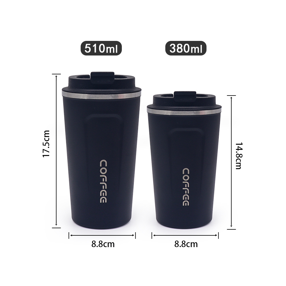 380ml/510ml Custom Logo Cup Flask Coffee Thickened Big Car Stainless Steel Small Travel coffee Mugs