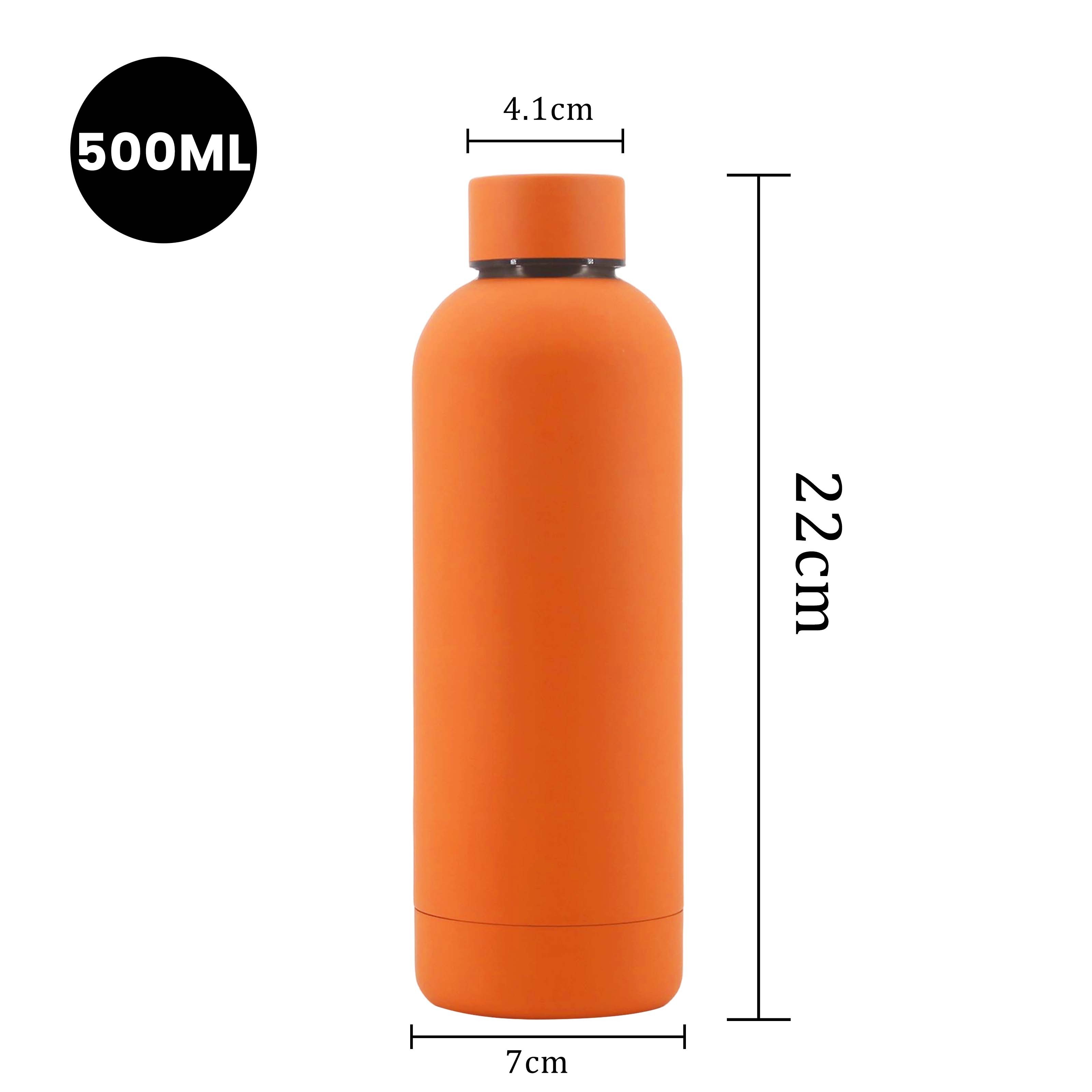 Wholesale Narrow Mouth Double Vacuum Stainless Steel 304 BPA Free 500ml Rubber Paint Matte Soft Touch Water Bottle