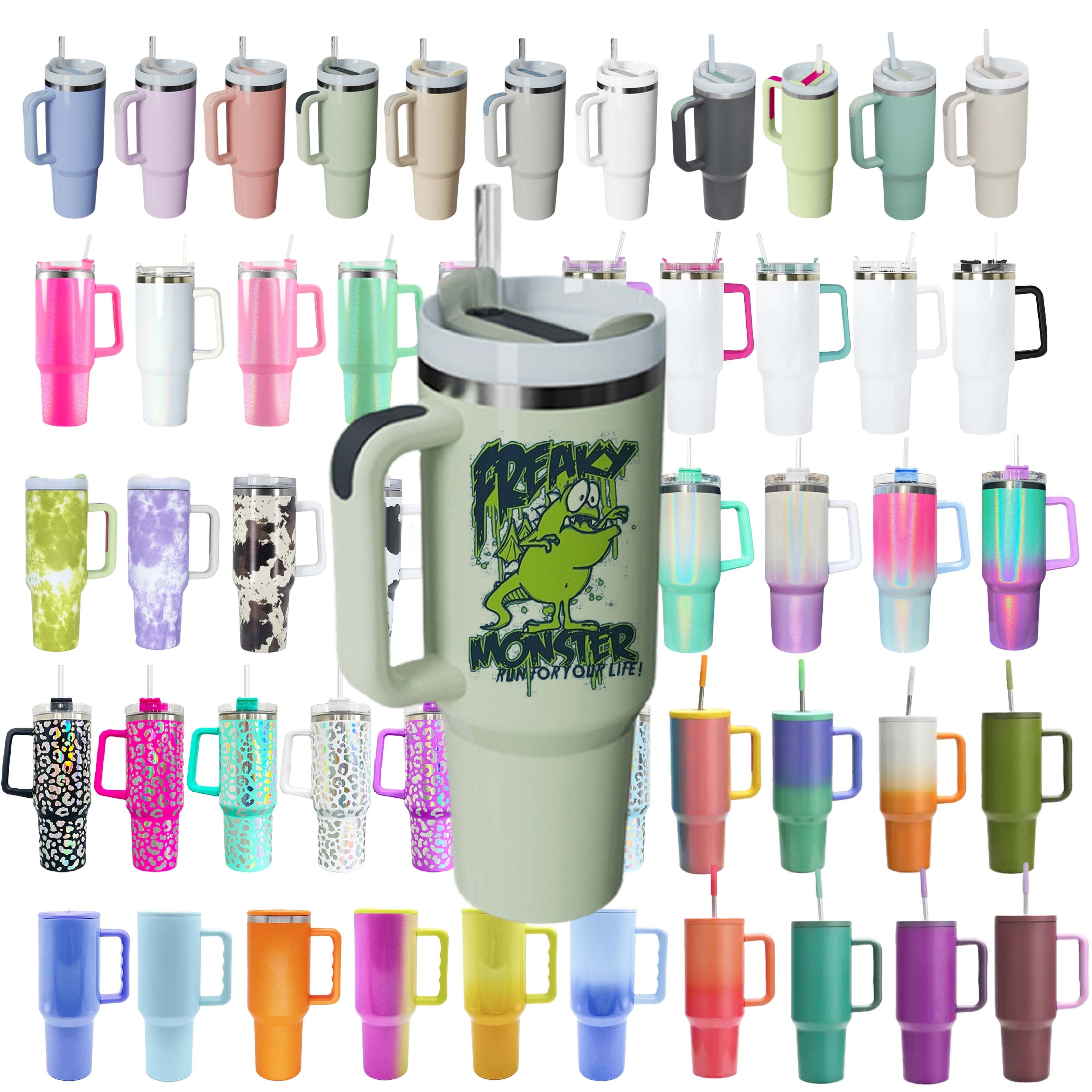 Tumblers Wholesale Bulk 40oz Outdoor Double Wall Custom Coffee Travel Mug 40 oz Coffee Tumbler with Handle and Straw