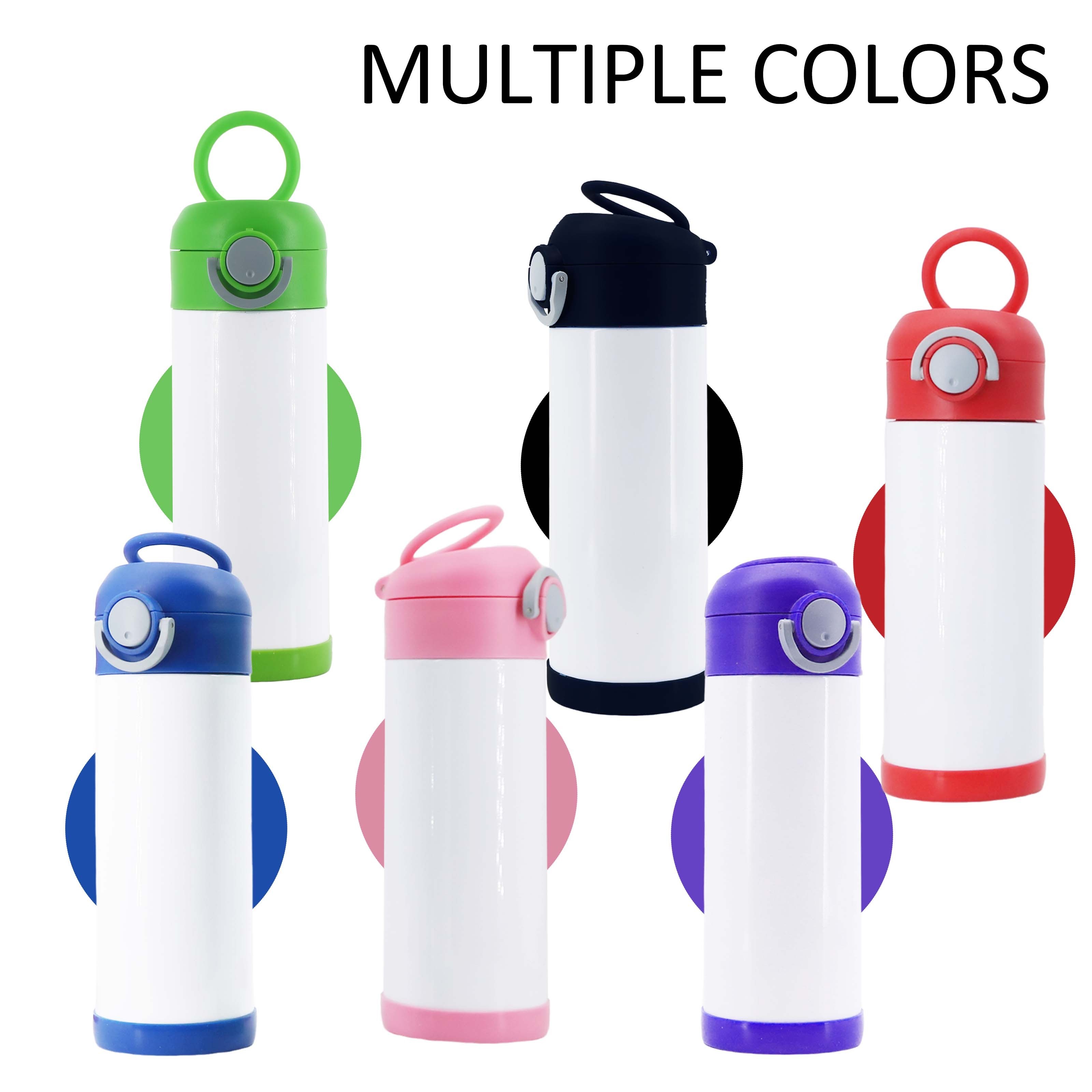 USA warehouse school stainless steel straight tumbler with bouncing lid 12OZ kids sublimation water bottle with rubber bottom