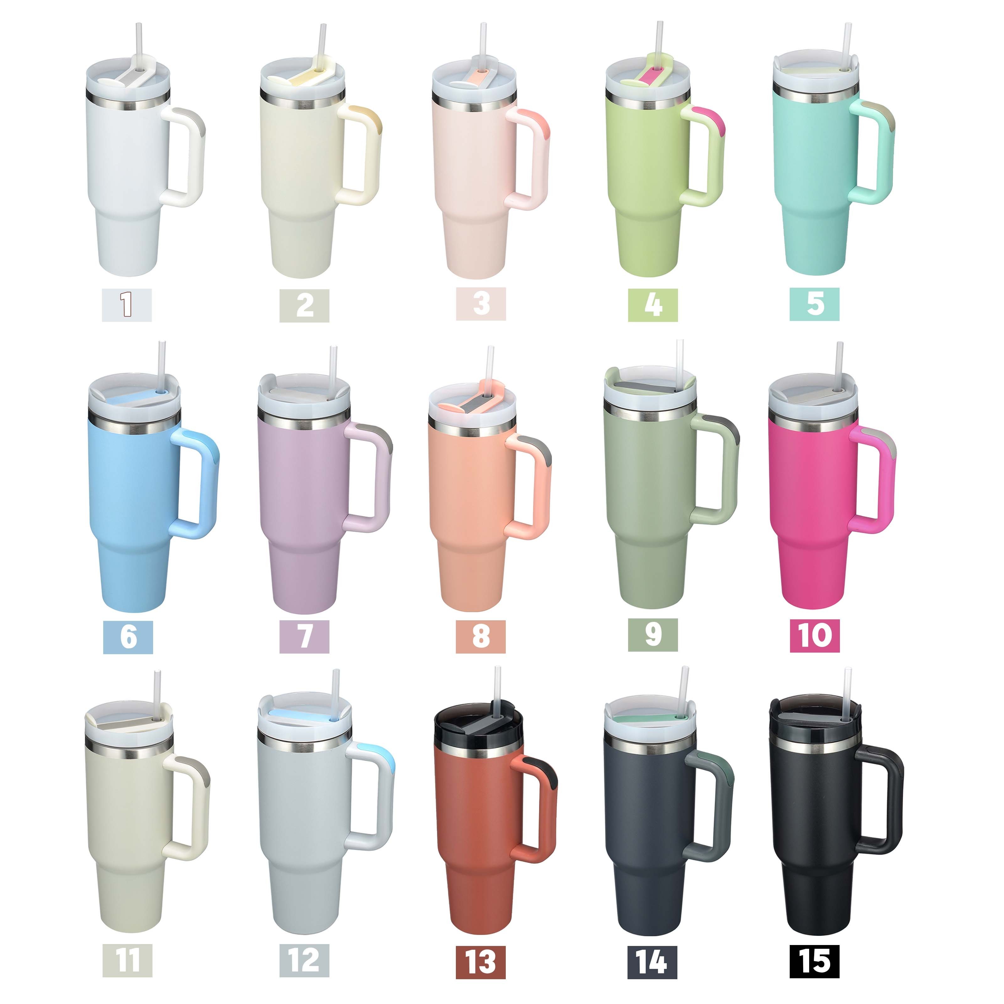 Hot Sale 2024 40oz Powder Coated Adventure Quencher Travel Mugs Stainless Steel Vacuum Insulated 40oz Tumbler with Handle