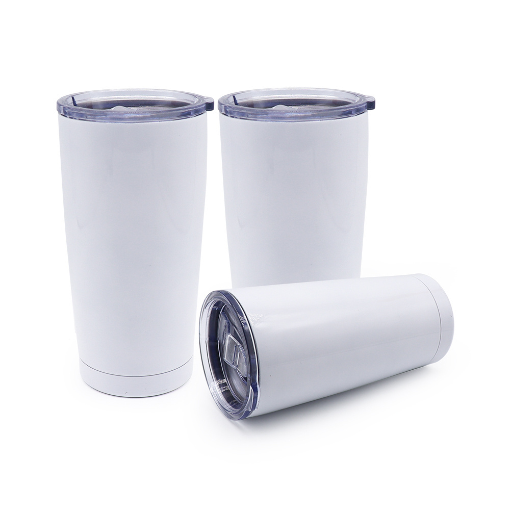 wholesale vacuum insulated 20 oz 30oz coffee travel car powder coated mugs tumbler cups in bulk with slide lid