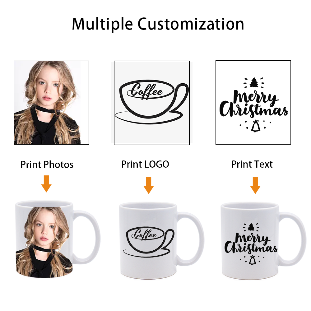 Hot Sale 11oz 15oz Porcelain Plain White custom Logo Sublimation blank Ceramic Cup Tea Coffee Mug With Logo