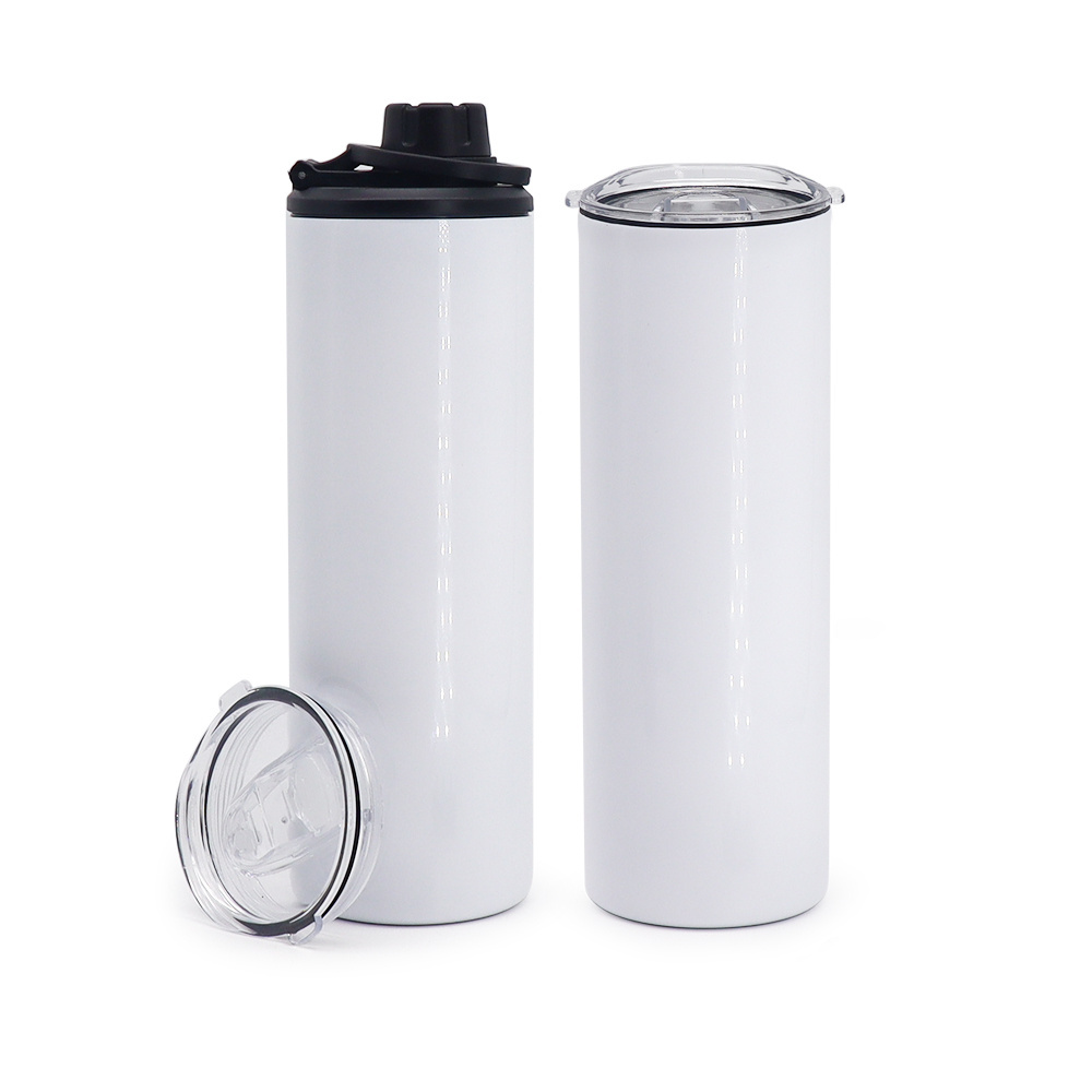 Tumblers Wholesale Bulk Insulated Water Bottles Stainless Steel 20oz Sublimation Tumbler Straight with Straw and Screw Lid