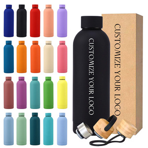 Customized  BPA Free Stainless Steel Double Wall Vacuum Flask Bottle Narrow Mouth  500ML Sports Water Bottle with Leak-proof Lid