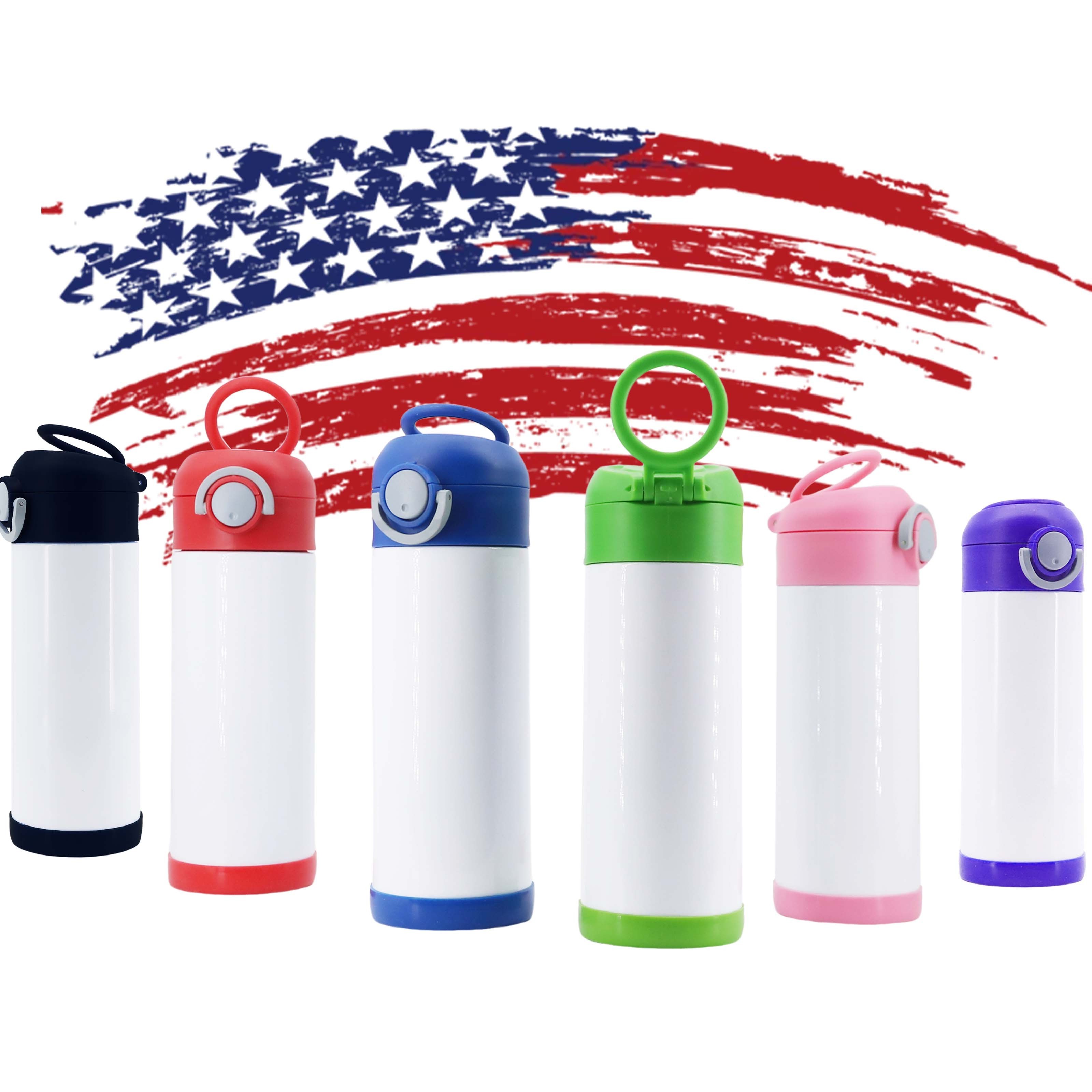 Free Shipping Baby Sippy Cup Child Tumbler Stainless Steel 12 oz Kids Sublimation Tumblers Water Bottle with Flip Top Lid