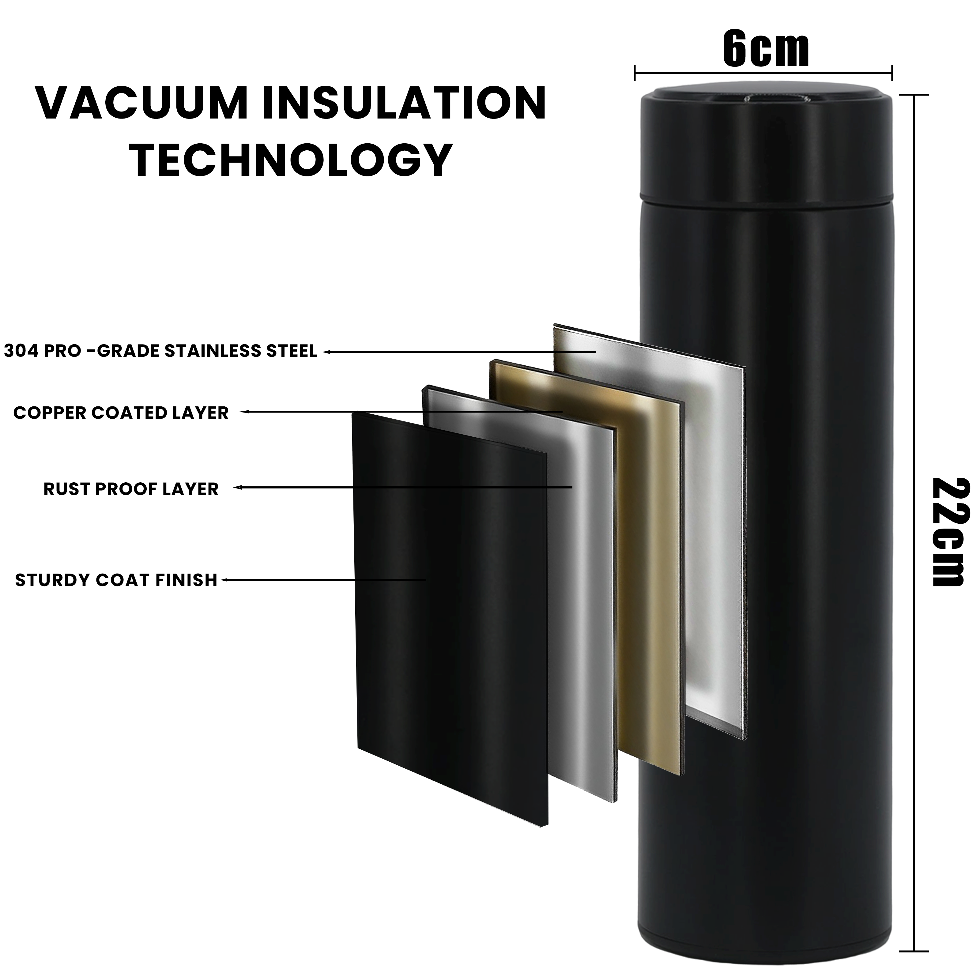 Wholesale 500ml Coffee Thermos Tumbler Vacuum Flask Digital Smart Water Bottle with Filter Infuser and Led Reminder