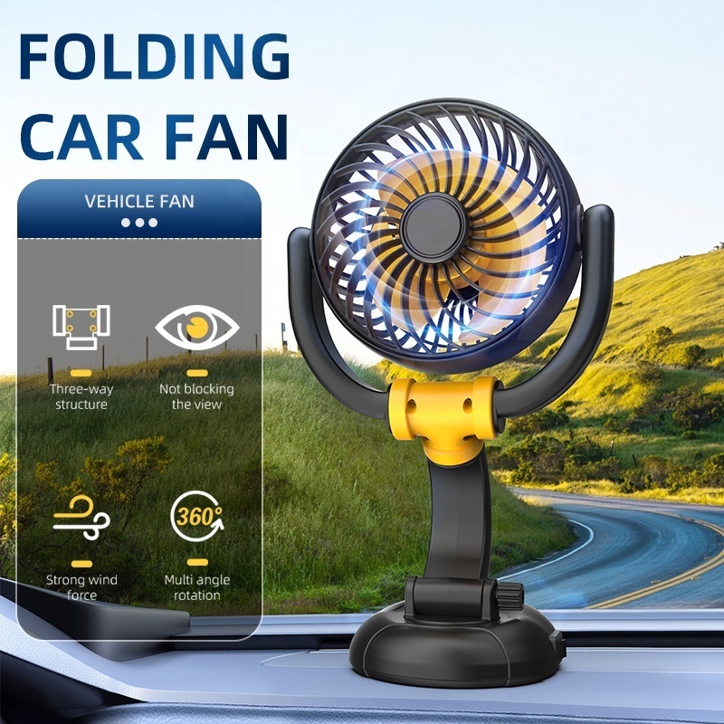 F5501 Upgraded 12V DC car fan with USB cable, 2024 car electronics accessories electric air cooling fan for car 24V