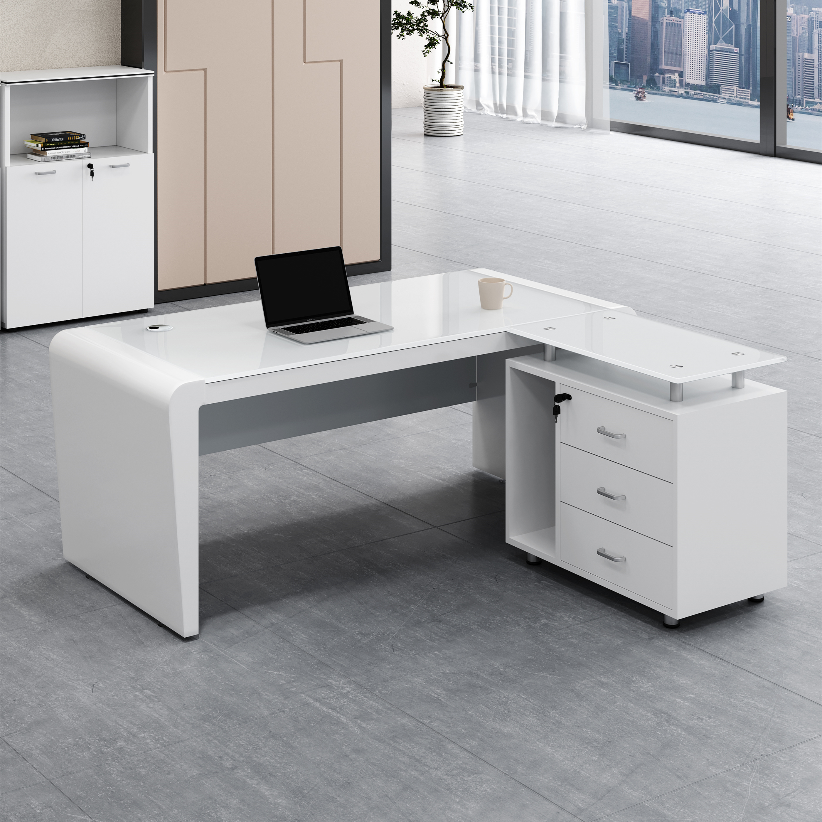 Modern Luxury Home Office Furniture Desk Executive Office Desk With Drawer Table