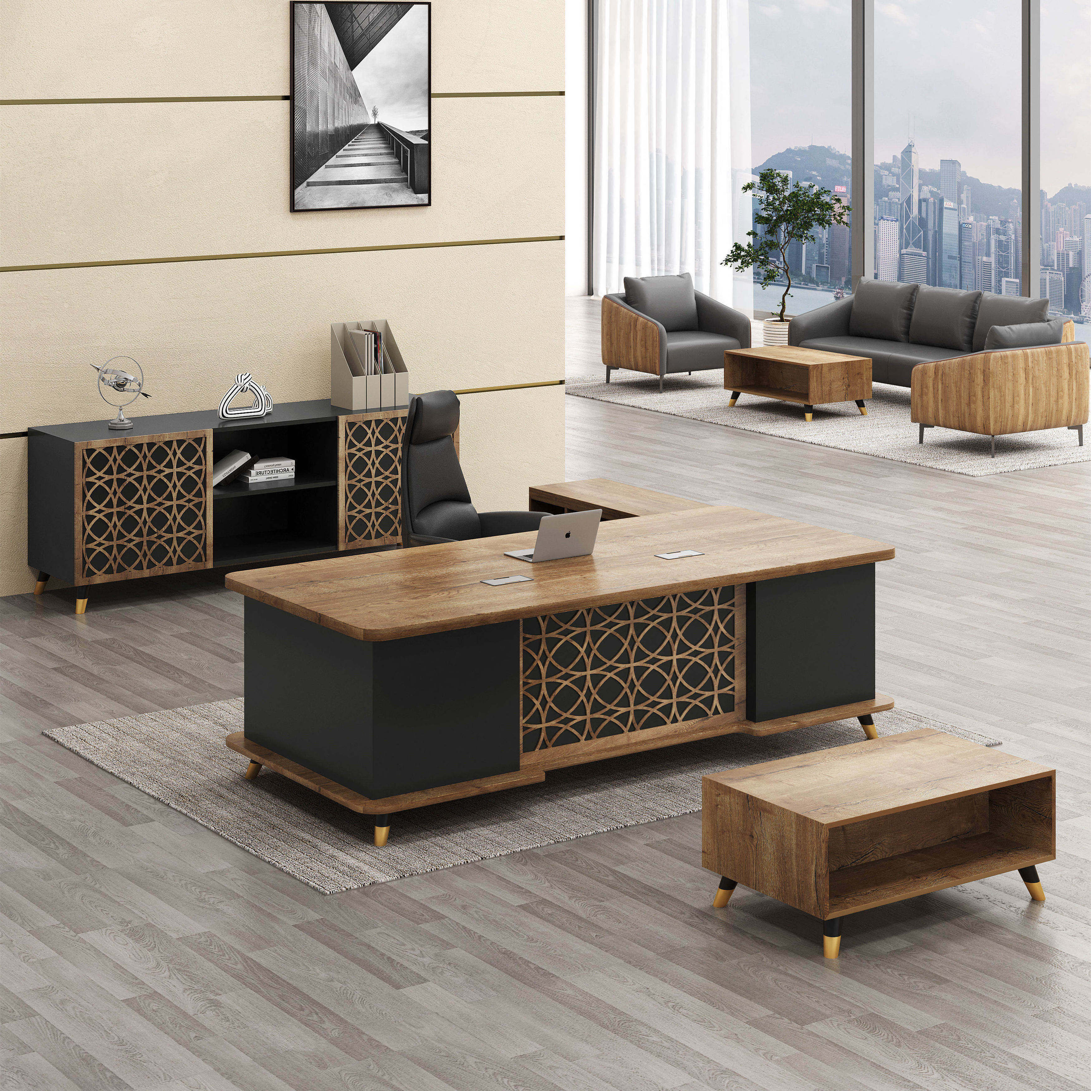 Chinese Factory Hot Sale Office Furniture Wooden Desk Panel Ceo Executive Office Tables