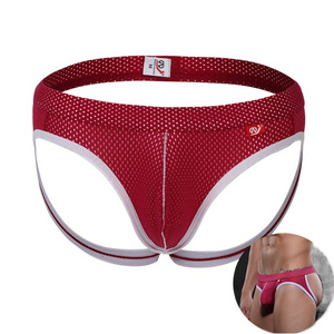 European and American men's underwear Low waist sexy underwear breathable double Ding hip lifting underwear sexy men's thong