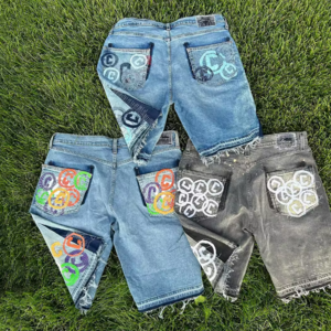 High Quality Heavy Weight Distressed Flared Denim Shorts custom mens cotton Jeans shorts For Men