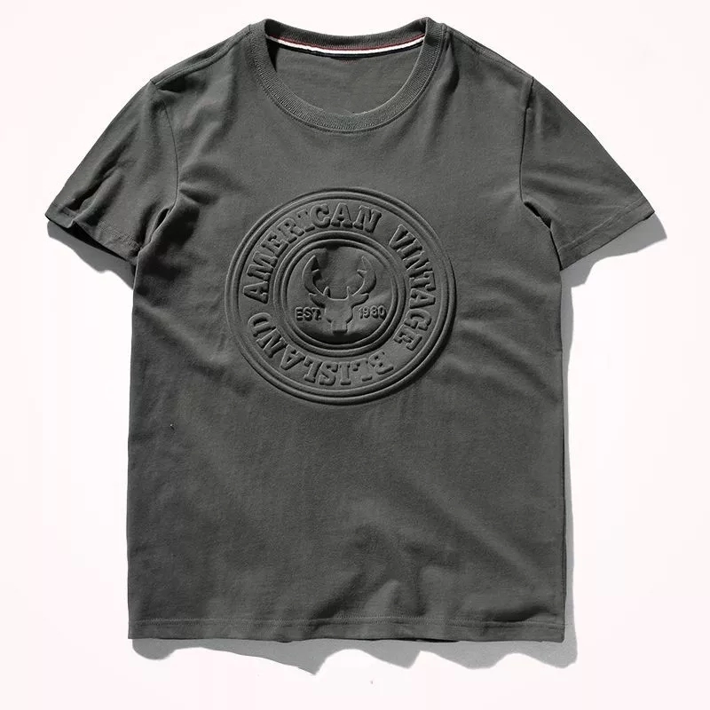 Trendy embossed logo t shirts printing custom cotton tshirts men 3d embossed t-shirt