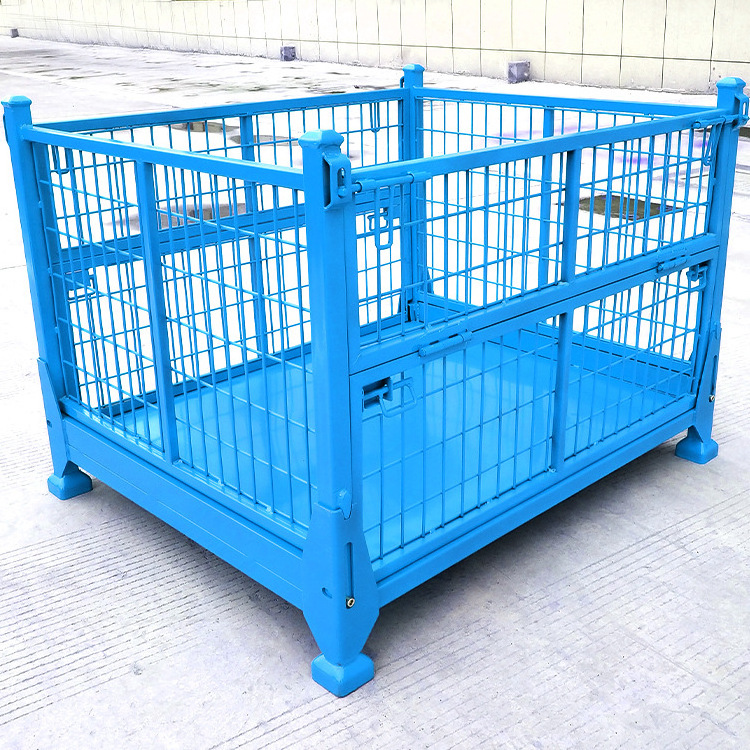 Manufacture CASE CARTER China Factory Wire Mesh Steel Stackable Pallet Cage OEM Used for firewood metal pallet Cage For Sale