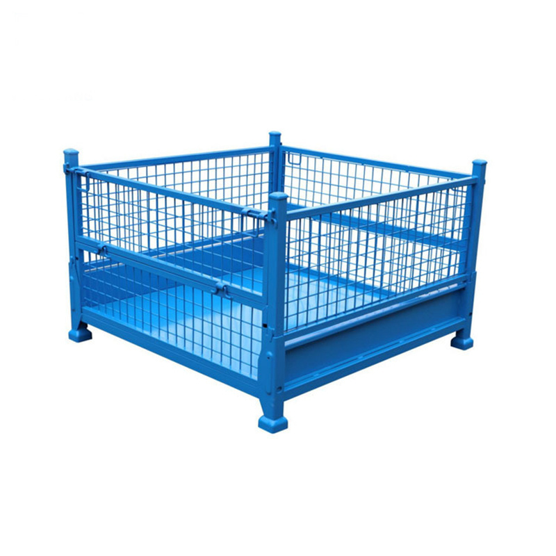 Manufacture CASE CARTER China Factory Wire Mesh Steel Stackable Pallet Cage OEM Used for firewood metal pallet Cage For Sale