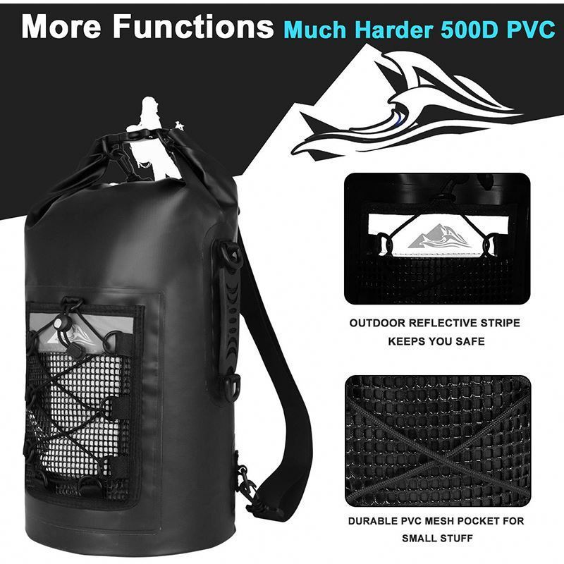 Mountain Land Large Capacity Durable Customization  Logo 600D TPU Tarpaulin Outdoor Submersible Bag Waterproof  Backpack