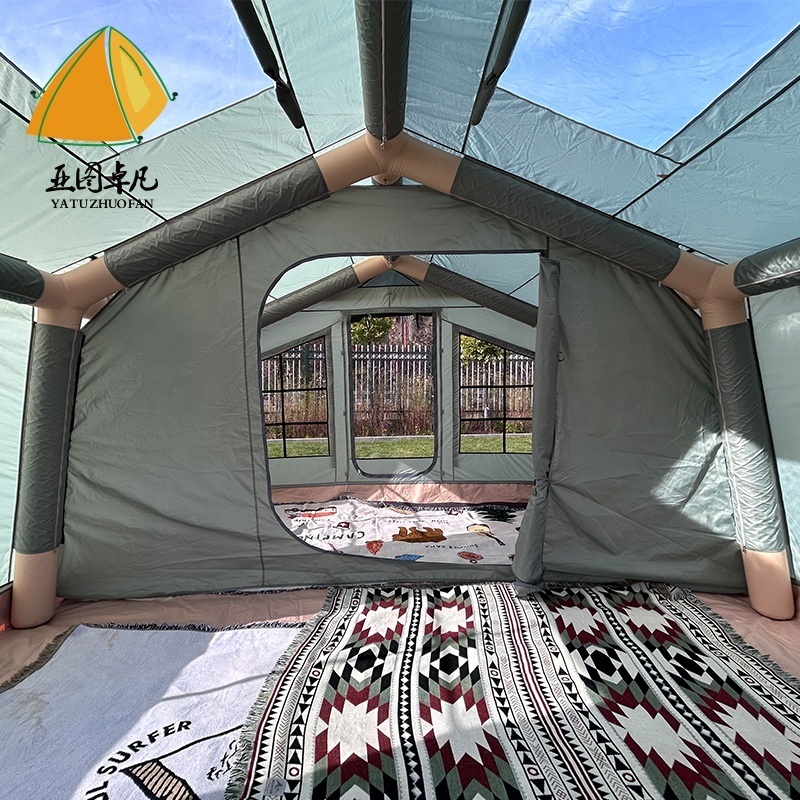 waterproof tents for trips Large Two Room Waterproof Inflatable House Air Tent  glamping tent