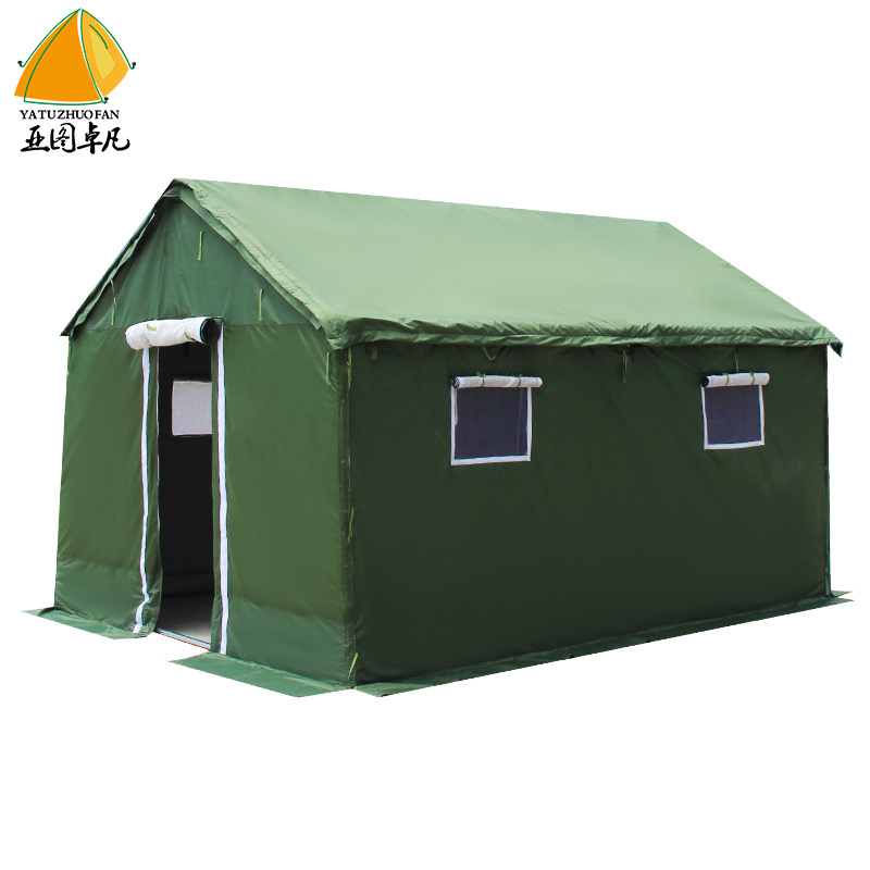 Waterproof portable heavy duty cotton canvas  wall   emergency flood outdoor frame 2m by 2m tent