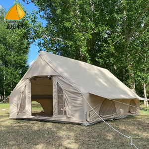 Factory Direct Sales 12sqm cotton air pole glamping inflatable house camping  tent  camping equipment