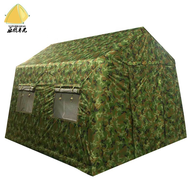 Camouflage air tube inflatable disaster relief tents