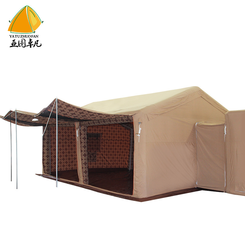 5*6m qatar  canvas tent waterproof outdoor traveling hiking air tent inflatable camping tent outdoor