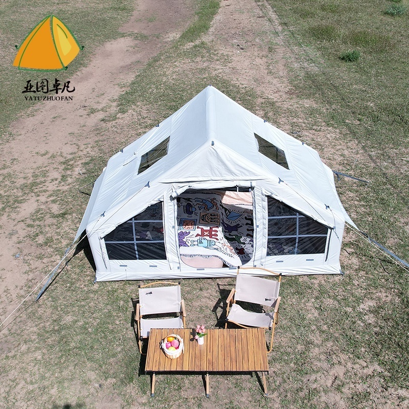 Four Season Luxury Large Camping Tent air Tube Tent 4 Men  Family Inflatable tent for camping