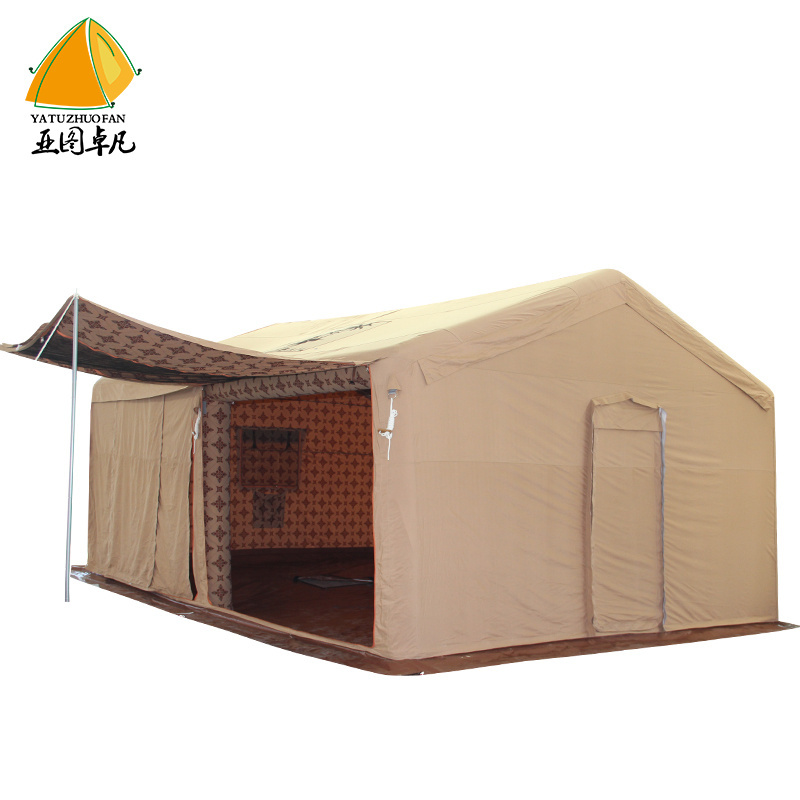 5*6m qatar  canvas tent waterproof outdoor traveling hiking air tent inflatable camping tent outdoor