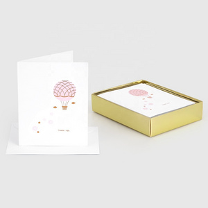 Custom Logo Cute Rose Gold Foil Thank You Note Cards, Blank Greeting Cards with Envelopes