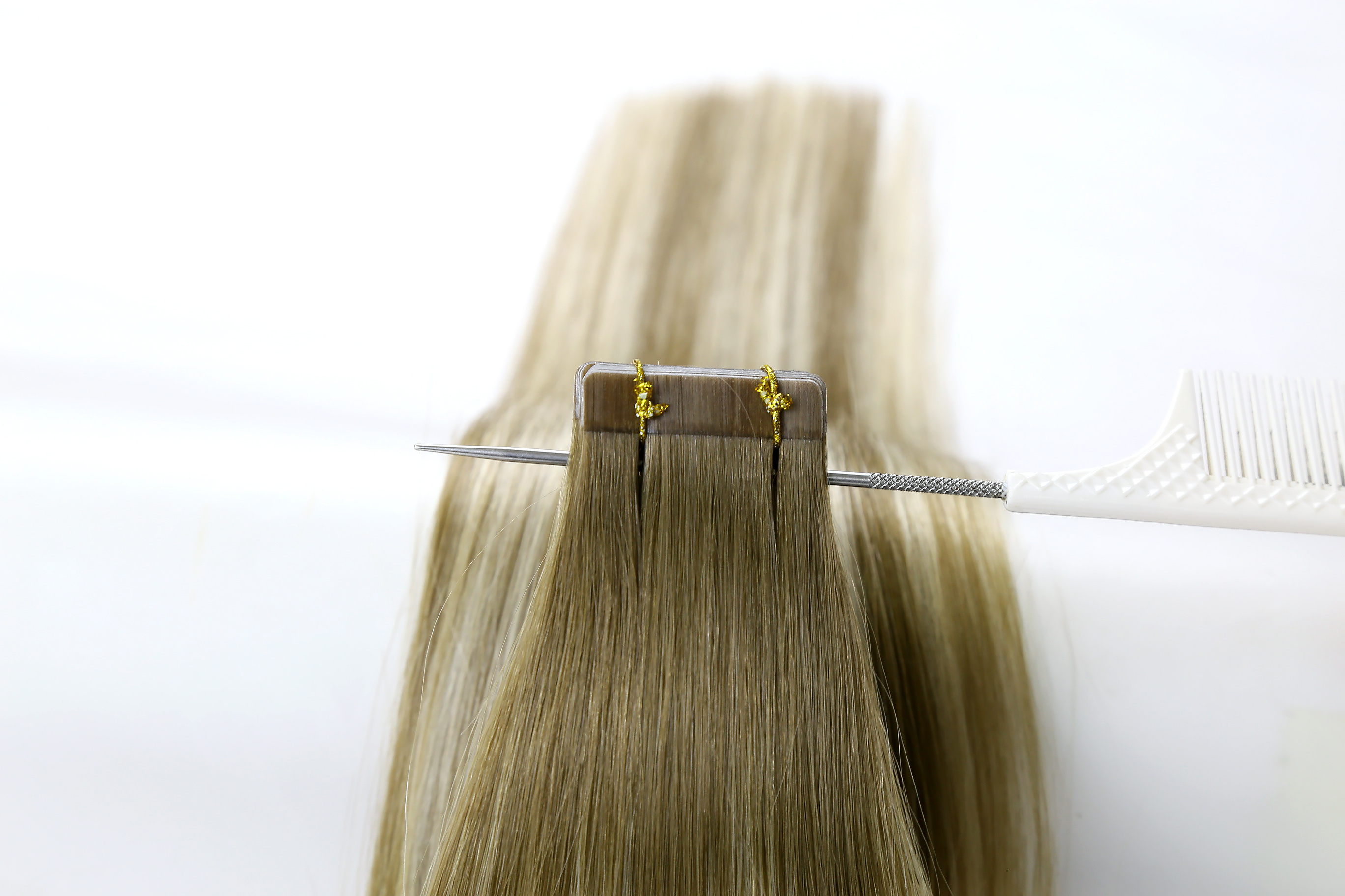 Wholesale Russian Invisible Hair Virgin Double Drawn Highlight Ombre Tape In Human Hair Extensions Double Sides