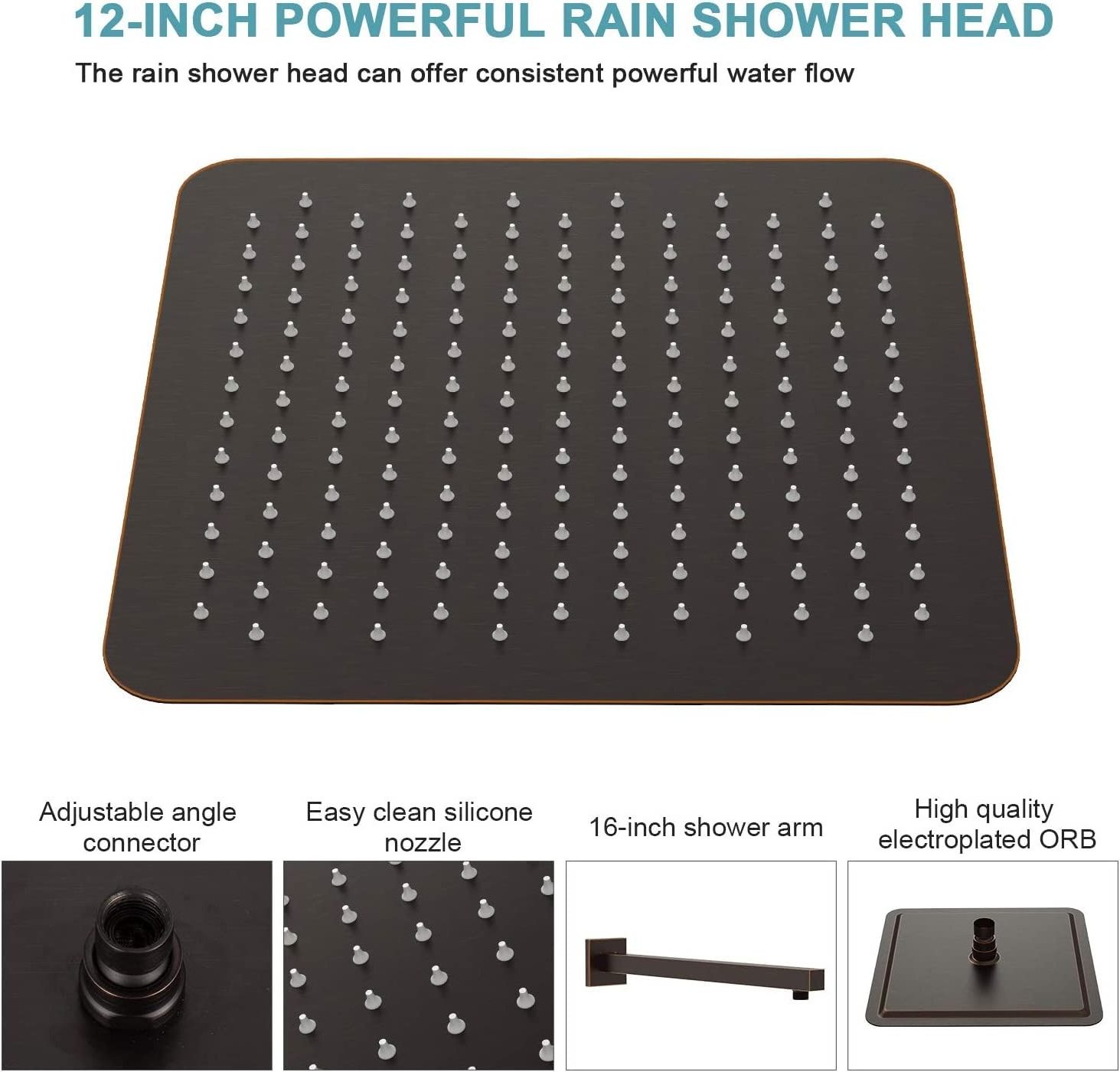 10 Inch Rain Shower Head With Handheld Spray Oil Rubbed Bronze waterfall shower system Contain Shower Valve And Trim Kit