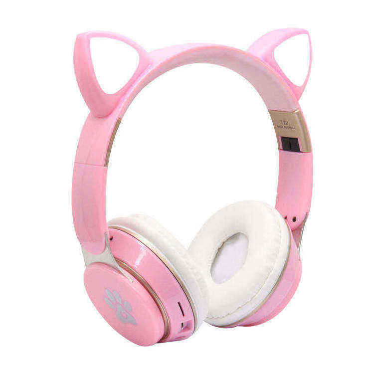 Best Selling Cute Cat Ear Virtual Surround Sound Auriculares Gamer Wireless Headphones LED Cat Earphone