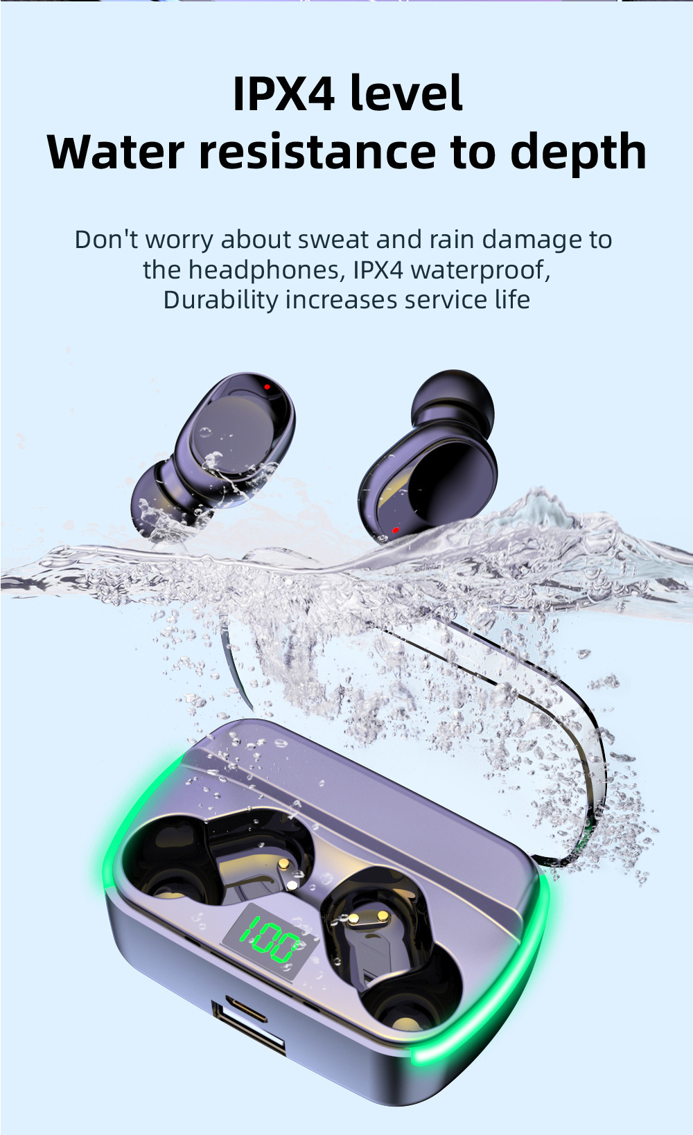 Phone Games TWS Wireless Earphones & Headphones in Ear Earphone Wireless Bluetooth Earbuds LED Black Auriculares Bluetooth 5V JL