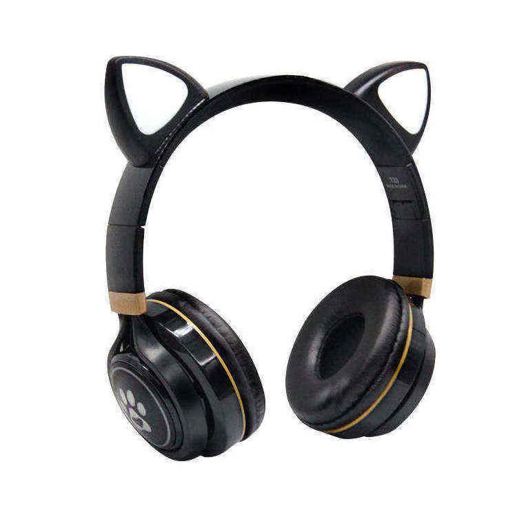 Best Selling Cute Cat Ear Virtual Surround Sound Auriculares Gamer Wireless Headphones LED Cat Earphone