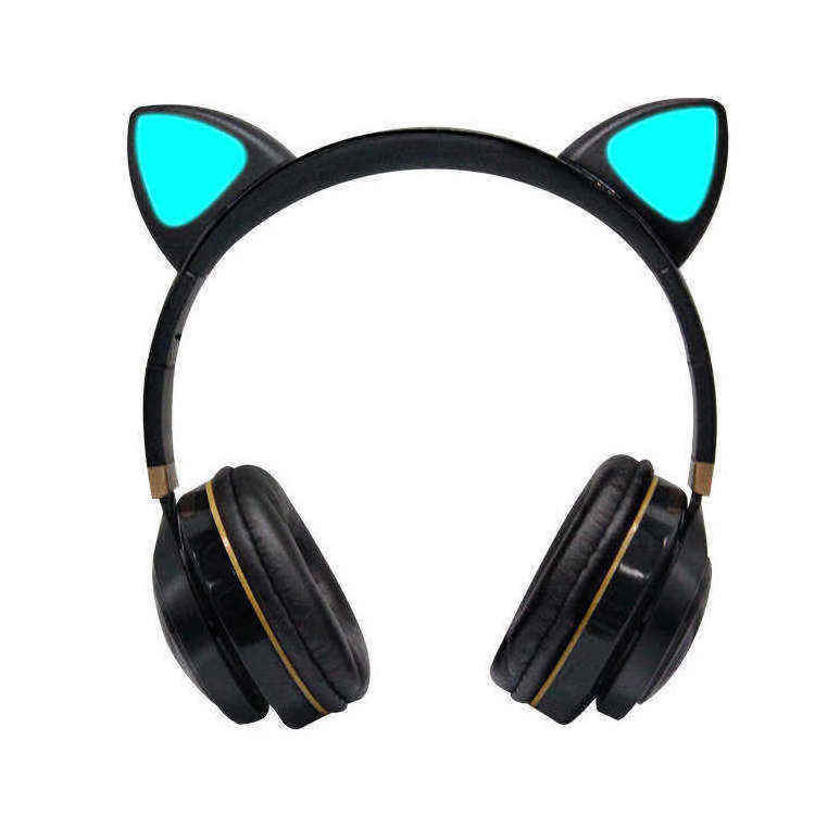 Best Selling Cute Cat Ear Virtual Surround Sound Auriculares Gamer Wireless Headphones LED Cat Earphone