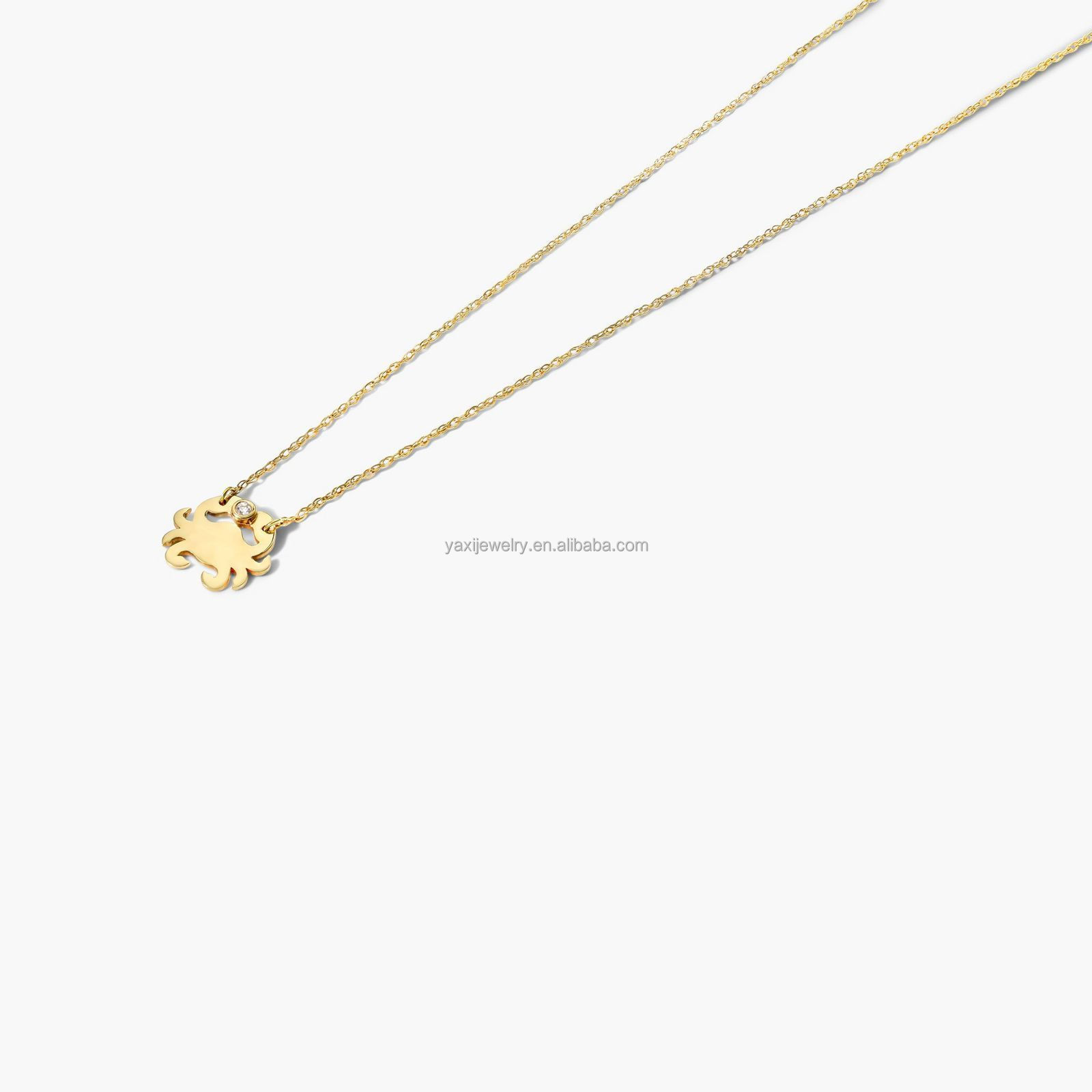 Customized S925 Silver 9k 10k 14k 18k Solid Gold Iced out D Vvs Moissanite Diamond Mini Crab Necklace for Women Men