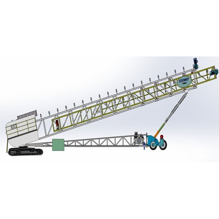 Mobile Telescopic Stacker Conveyor Tracked Stacker for mining coal  port sand aggregate