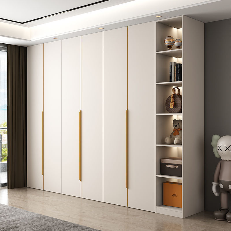 Multifunction 3 Door Contemporary White Gloss Wardrobe Closet Organizer Wardrobe Clothes Storage Shelves