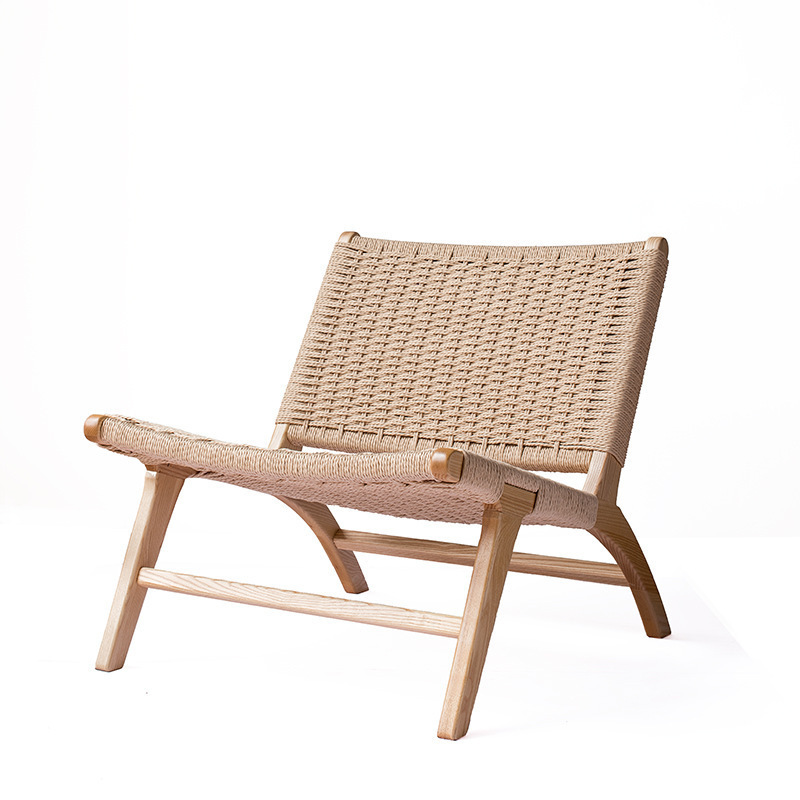 Nordic new design home single leisure chair solid wood balcony sofa  living room wood lounge chair