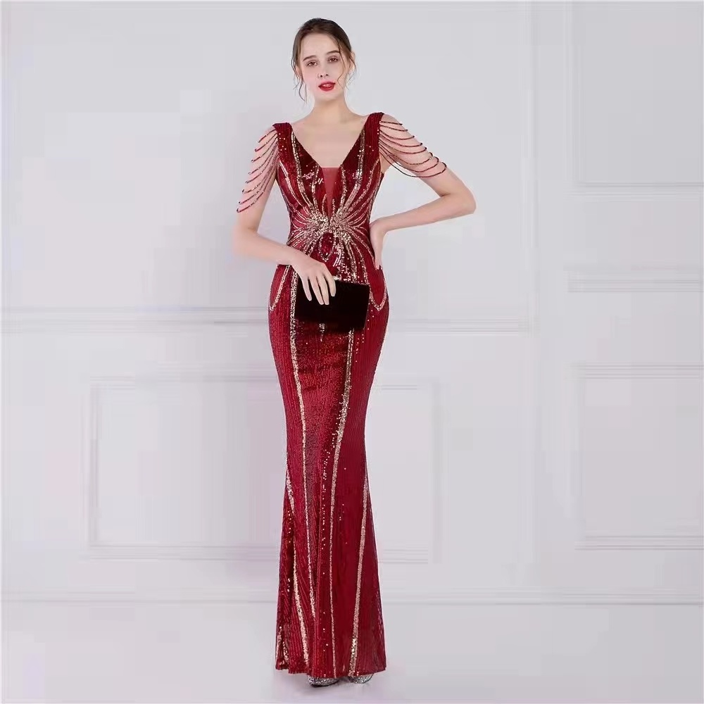 Ladies Plus Size Red Carpet Evening Dress Farewell Sequin Evening Evening Dress from Dubai Alma Mater