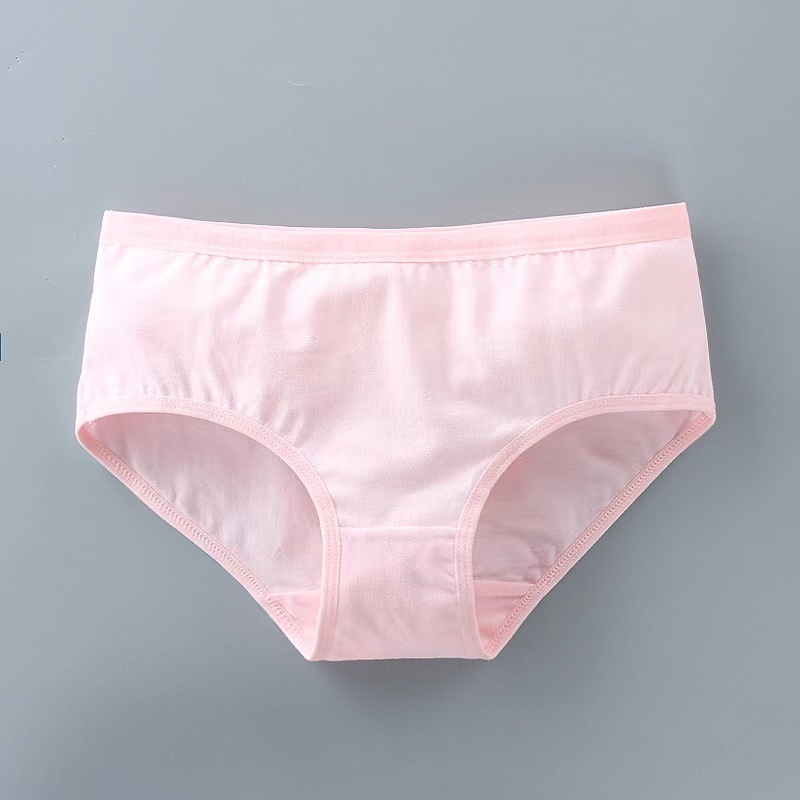 Teenage cotton mid-rise solid color briefs head 7-14 years old developmental children's underwear