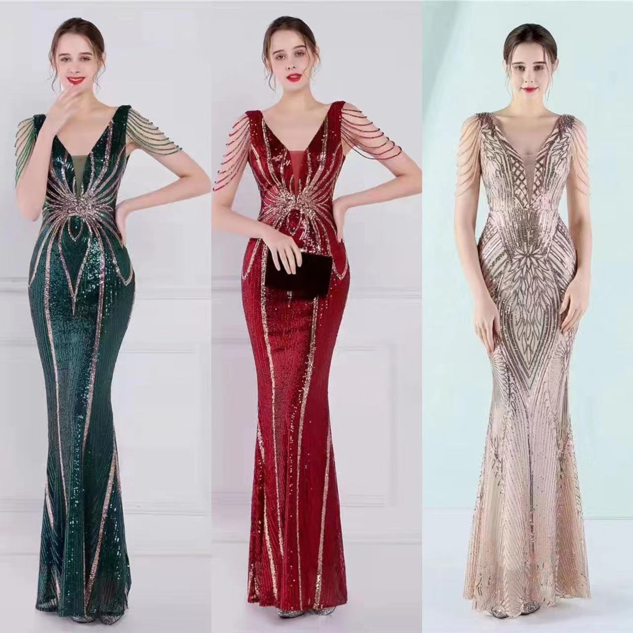 Ladies Plus Size Red Carpet Evening Dress Farewell Sequin Evening Evening Dress from Dubai Alma Mater