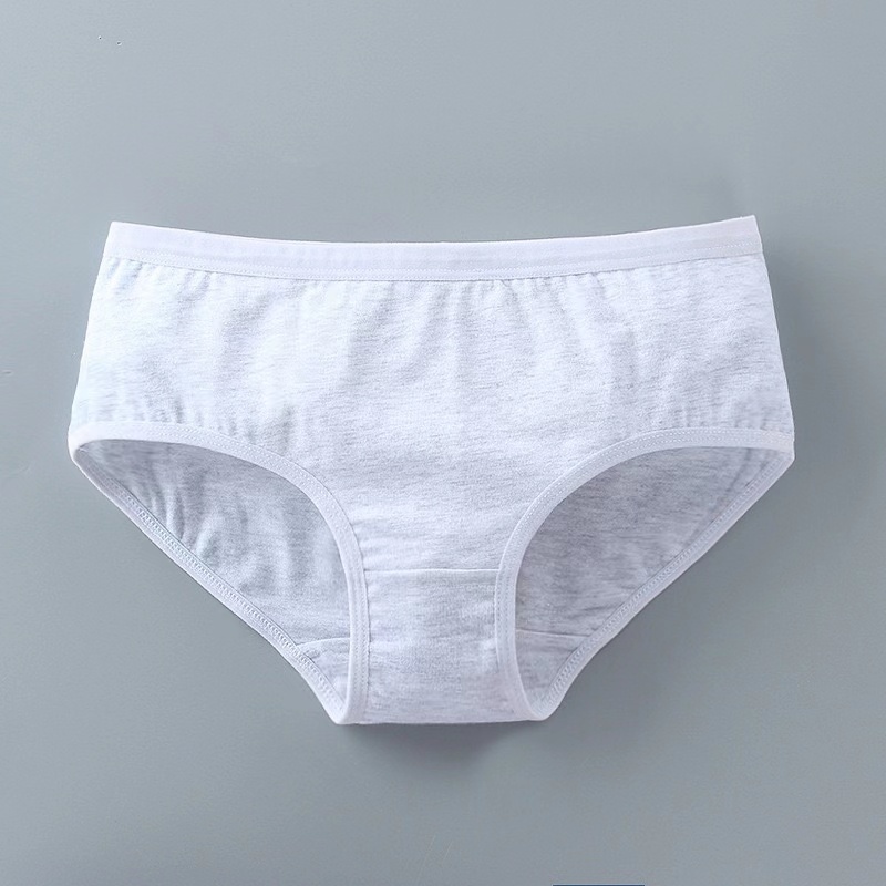 Teenage cotton mid-rise solid color briefs head 7-14 years old developmental children's underwear