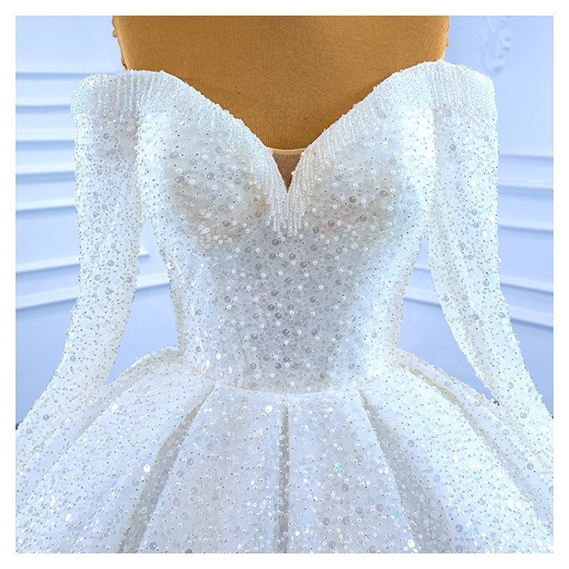 Crystal Sequins Bridal Luxury Embroidery Beads Wedding Tulle White Beaded Lace Fabric