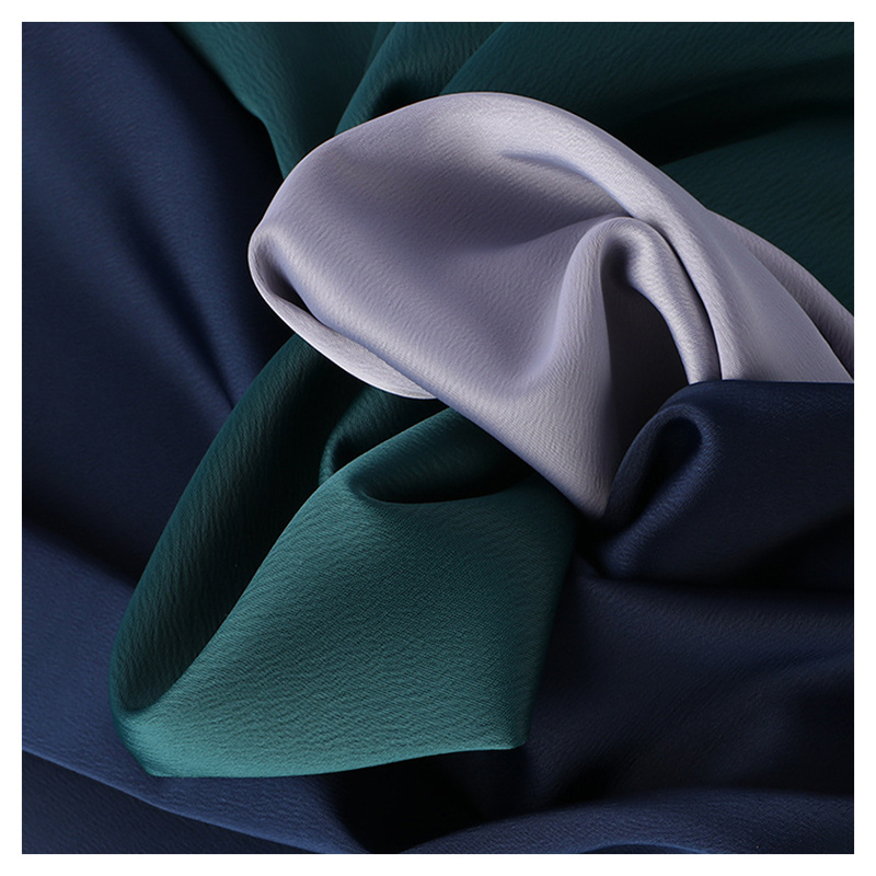 Guangzhou Manufacturer 210gsm 97%Polyester 3%Spandex Crepe Crinkle Satin Fabric High Quality Stretch Satin Duchess Fabric